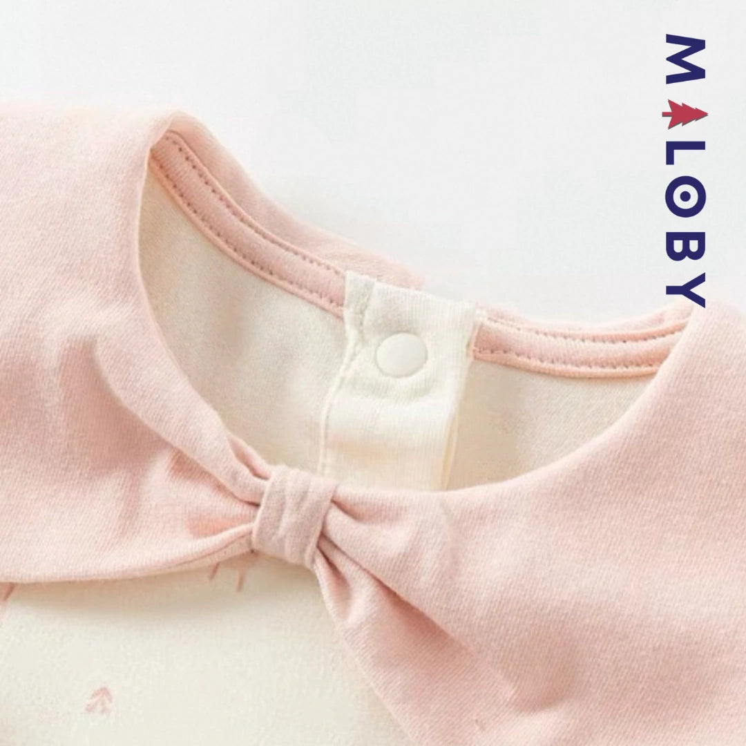 Combinaison longue motifs imprimés enfant fille- Rose