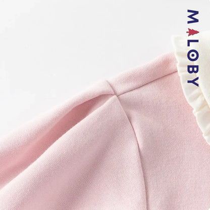 Ensemble 2 pièces blouse + Legging enfant fille- Rose