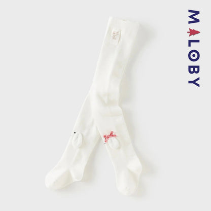 Collant épais design fantaisie enfant fille- beige