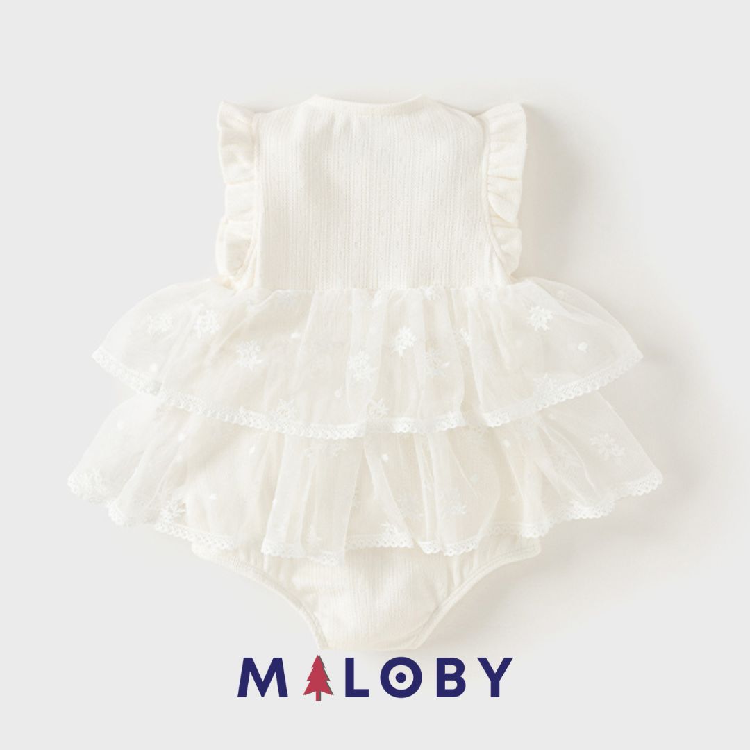 Ensemble Bébé fille 3 pièces Robe + boléro + bandeau - Beige -robes et ensembles pour filles, bébés et garcons - MALOBY