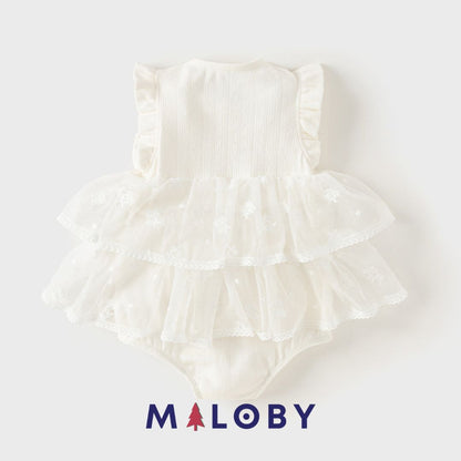 Ensemble Bébé fille 3 pièces Robe + boléro + bandeau - Beige -robes et ensembles pour filles, bébés et garcons - MALOBY