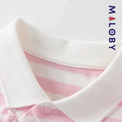 Robe d'été rayée enfant fille -Rose