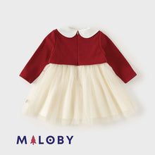 Charger l&#39;image dans la galerie, Robe cérémonie avec boléro intégré- Rouge -robes et ensembles pour filles, bébés et garcons - MALOBY
