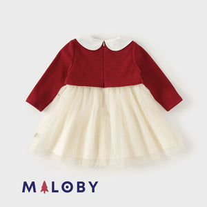 Robe cérémonie avec boléro intégré- Rouge -robes et ensembles pour filles, bébés et garcons - MALOBY