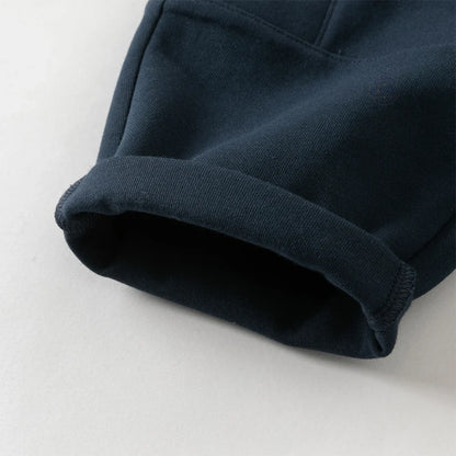 Ensemble Sweat Col Chemise & Pantalon Cargo enfant garçon– Gris & Bleu Marine