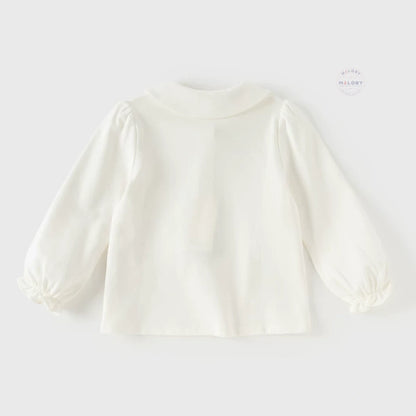 Blouse Minnie style polo enfant fille beige, vêtement enfant maroc - MALOBY