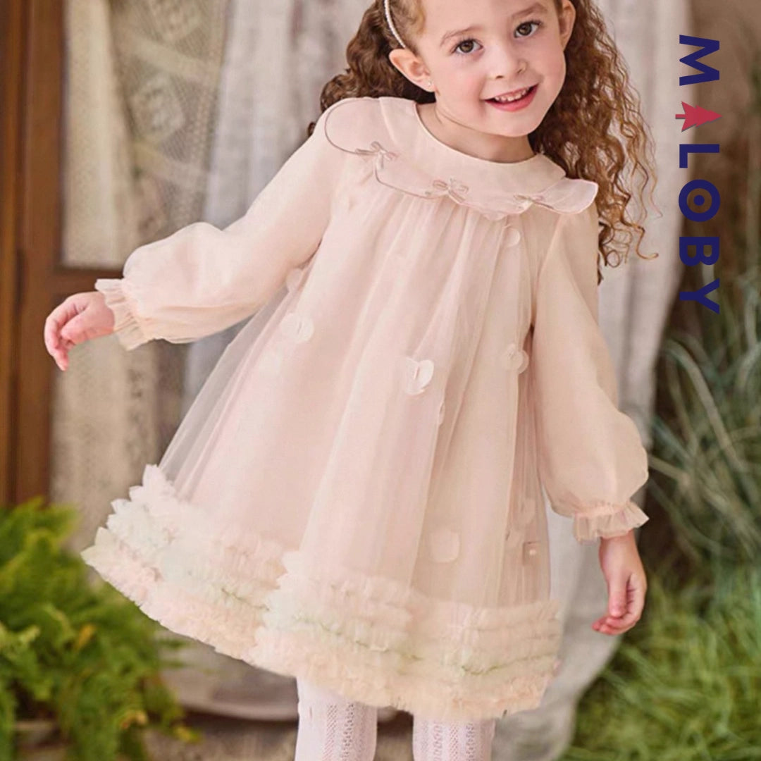 Robe de Cérémonie Cœurs & Volants enfant fille -Rose