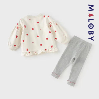 Ensemble 2 pièces sweat + Legging enfant fille- Rose