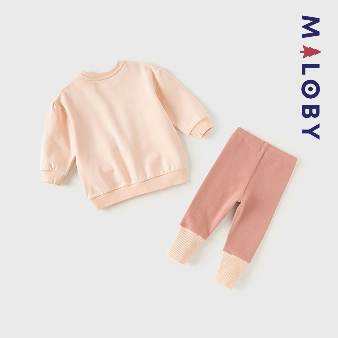 Ensemble Sweat et Legging enfant fille- Rose -robes et ensembles pour filles, bébés et garcons - MALOBY