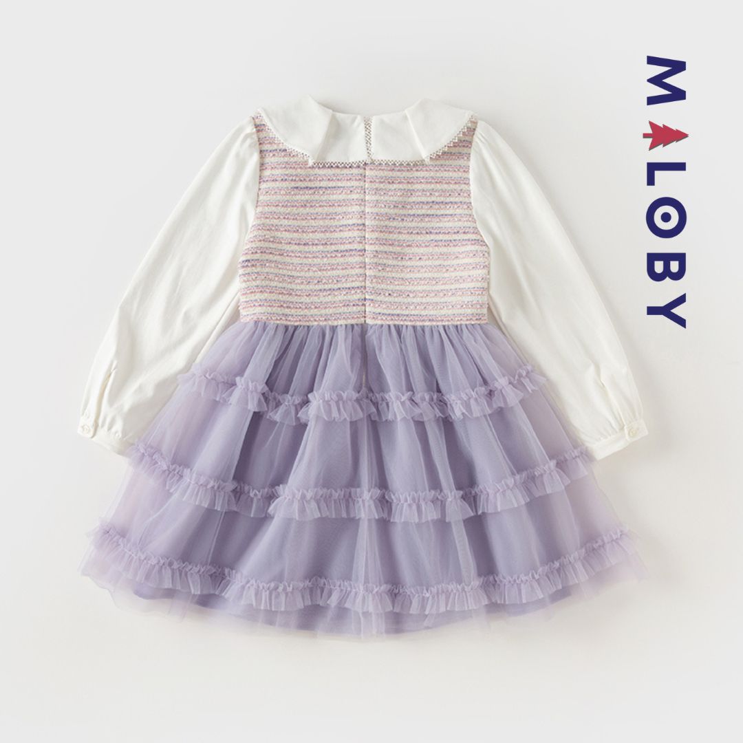 Robe de cérémonie à volants enfant fille-violet -robes et ensembles pour filles, bébés et garcons - MALOBY