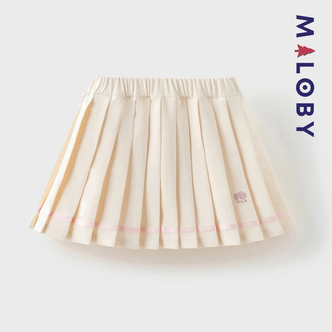 Ensemble Sweat +jupe plissée en molleton enfant fille- rose