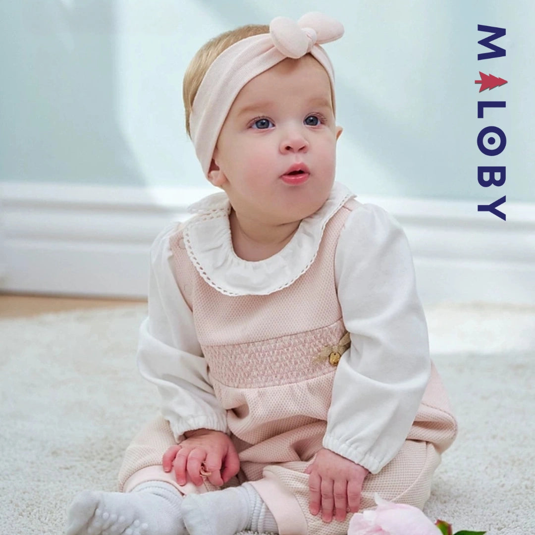 Combinaison longue effet 2 en 1 enfant fille -rose -robes et ensembles pour filles, bébés et garcons - MALOBY