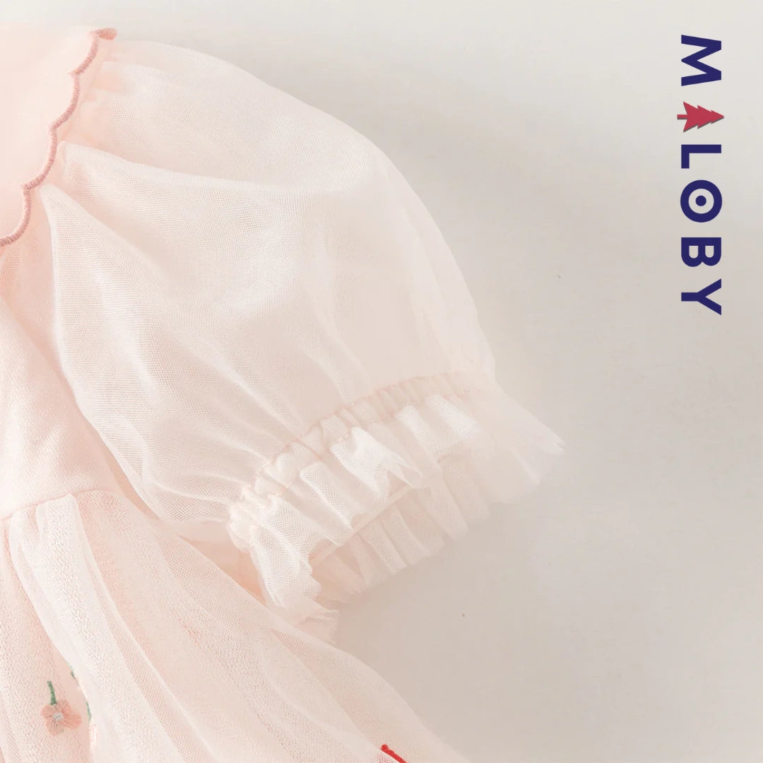 Ensemble Robe+sac pour cérémonie enfant fille- Rose