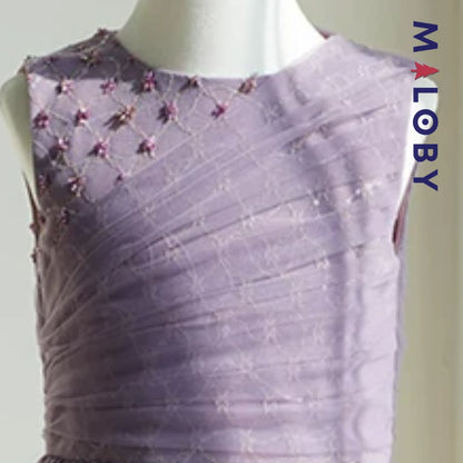 Robe princesse en tulle perlée -Violet