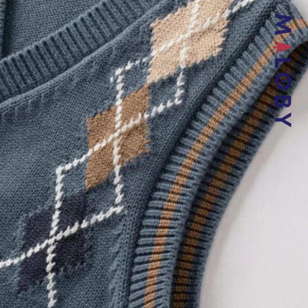 Gilet sans manches en pur coton enfant garçon -Bleu gris -robes et ensembles pour filles, bébés et garcons - MALOBY