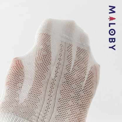 Chaussettes mi-mollet à nœud enfant fille - Blanc
