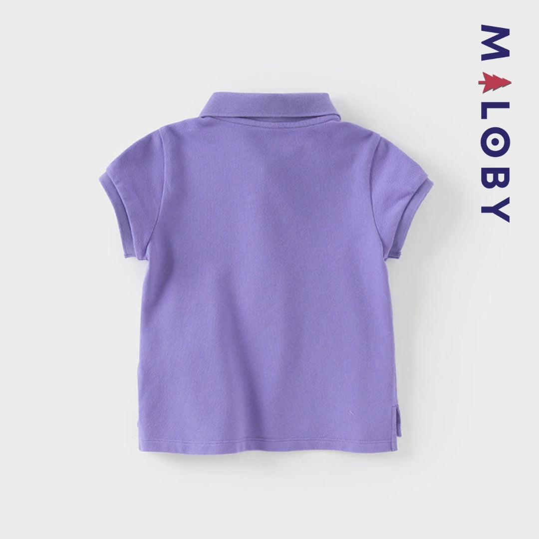 T-shirt polo d'Eté manches courtes enfant fille -Rose/Violet