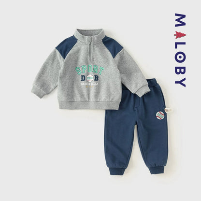 Ensemble sport 2 pièces enfant Garçon- bleu -robes et ensembles pour filles, bébés et garcons - MALOBY