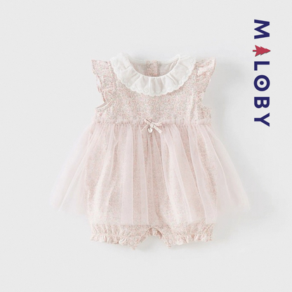 Robe cérémonie bébé fille - rose imprimé