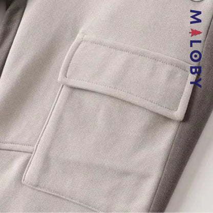 Pantalon jogging avec poches à rabat sport enfant garçon -Gris -robes et ensembles pour filles, bébés et garcons - MALOBY