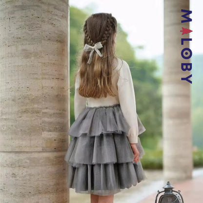 Robe de cérémonie à volants enfant fille - blanc