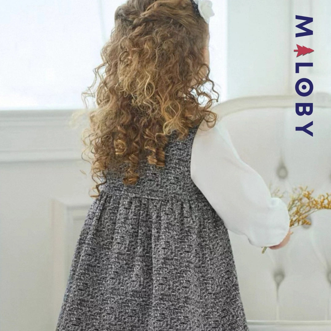 Robe style chanel enfant fille- Marine -robes et ensembles pour filles, bébés et garcons - MALOBY
