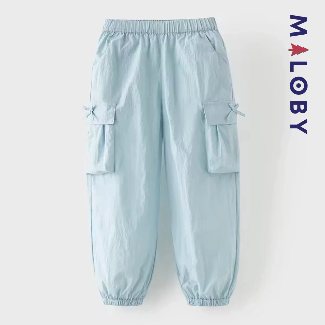 Pantalon jogging anti-moustiques pour enfant fille de taille moyenne et grande -Gris bleu