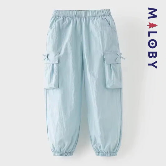 Pantalon jogging anti-moustiques pour enfant fille de taille moyenne et grande -Gris bleu