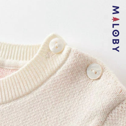 Robe bi-matière motif lapin enfant fille- rose