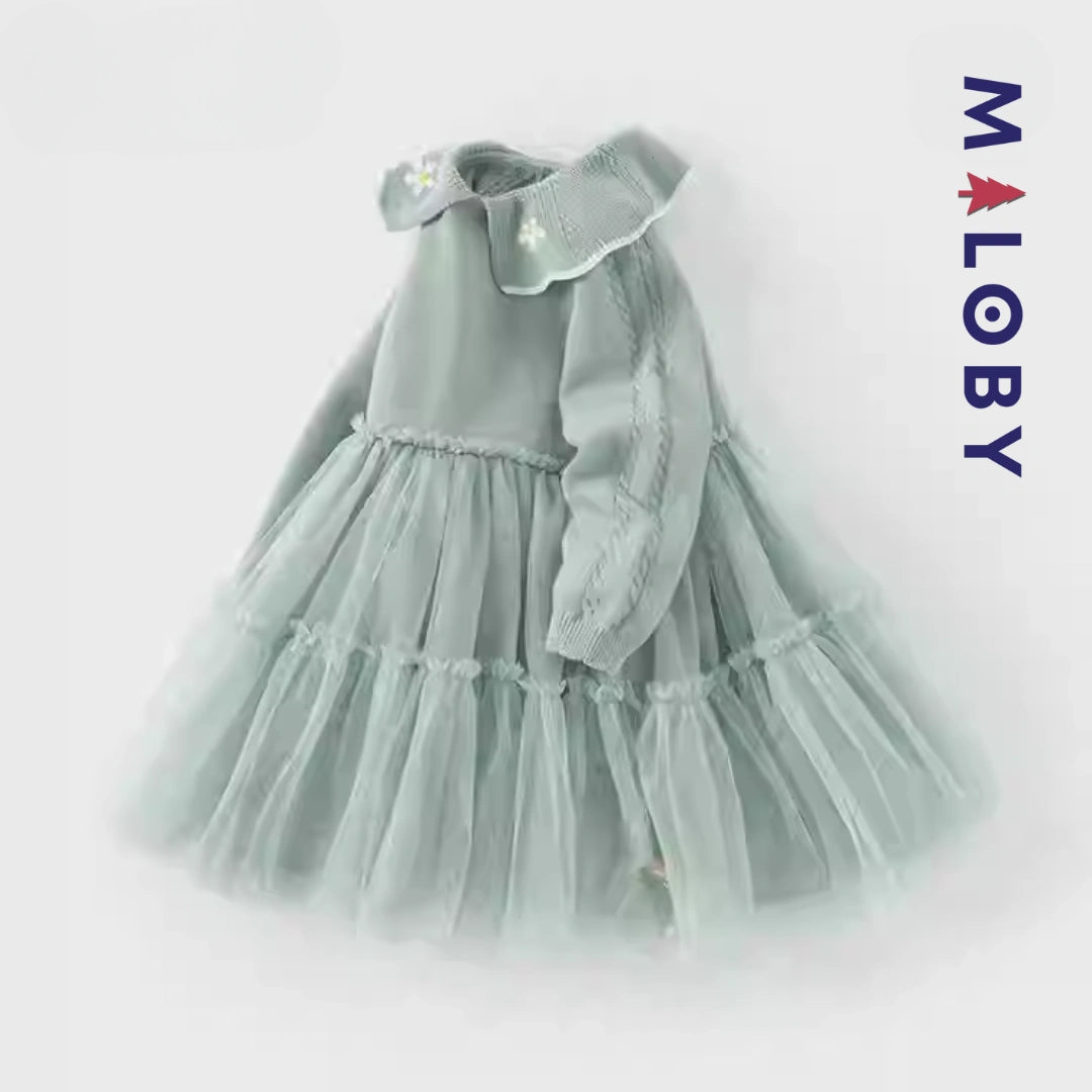 Robe cérémonie enfant fille - vert -robes et ensembles pour filles, bébés et garcons - MALOBY