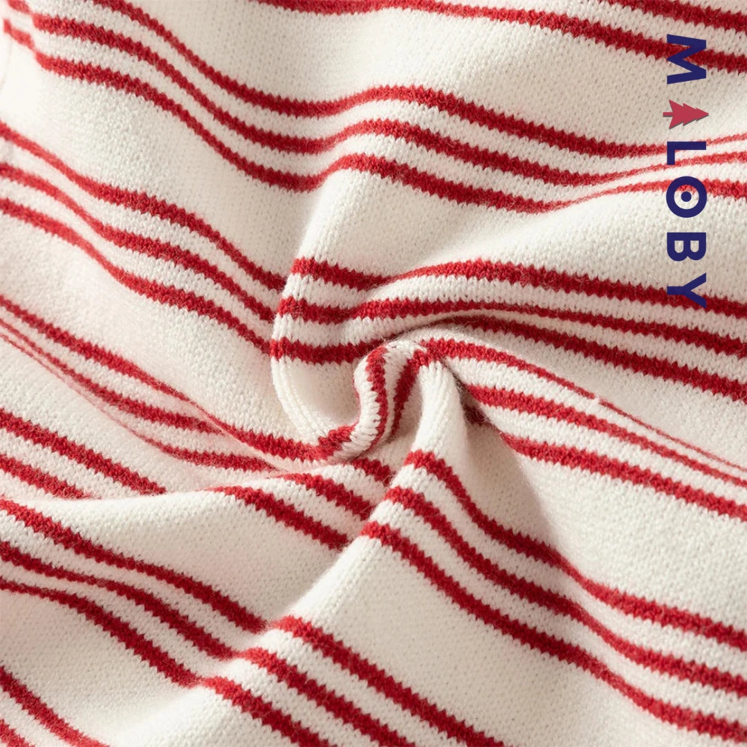 Robe en tricot manches longues enfant fille - Rouge