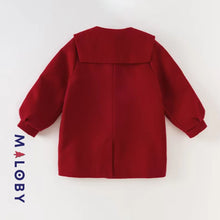 Charger l&#39;image dans la galerie, Manteau en lainage enfant fille - Rouge -robes et ensembles pour filles, bébés et garcons - MALOBY
