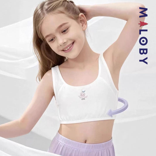Brassières  100% coton - Blanc/Abricot/Violet