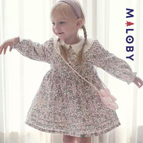 Ensemble Robe motifs fleuris +sac -robes et ensembles pour filles, bébés et garcons - MALOBY