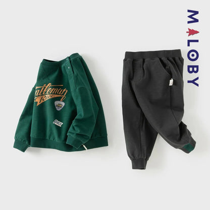 Ensemble sport sweat-shirt+ jogging enfant garçon -Vert -robes et ensembles pour filles, bébés et garcons - MALOBY