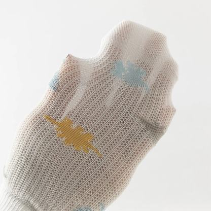 Lot de 2 paires de chaussettes enfant garçon en coton bleu et beige - MALOBY