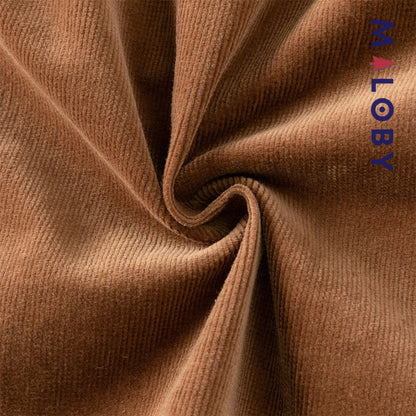 Robe bi-matière effet 2 en 1 enfant fille- marron