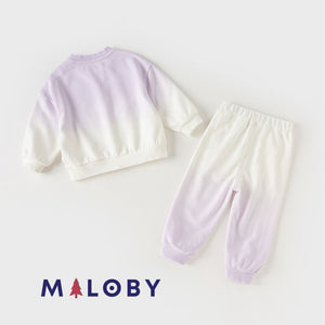 Ensemble sport fille sweat + pantalon - violet -robes et ensembles pour filles, bébés et garcons - MALOBY