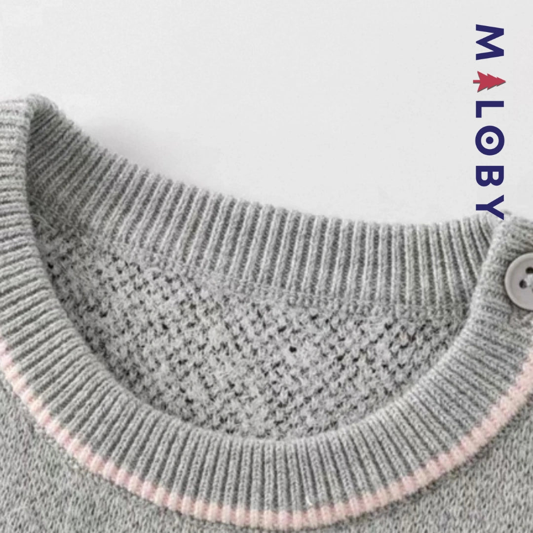 Gilet tricoté sans manches enfant fille -Gris -robes et ensembles pour filles, bébés et garcons - MALOBY