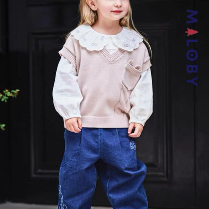 Gilet sans manches enfant fille -Rose -robes et ensembles pour filles, bébés et garcons - MALOBY