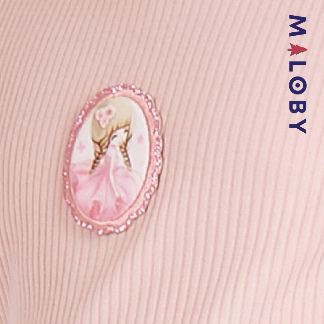 Pull en maille manches longues enfant fille- Rose/Gris/Blanc