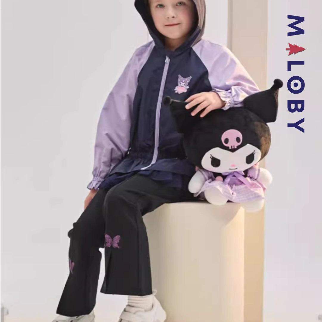 Pantalon évasé longueur chevilles enfant fille -Marine -robes et ensembles pour filles, bébés et garcons - MALOBY