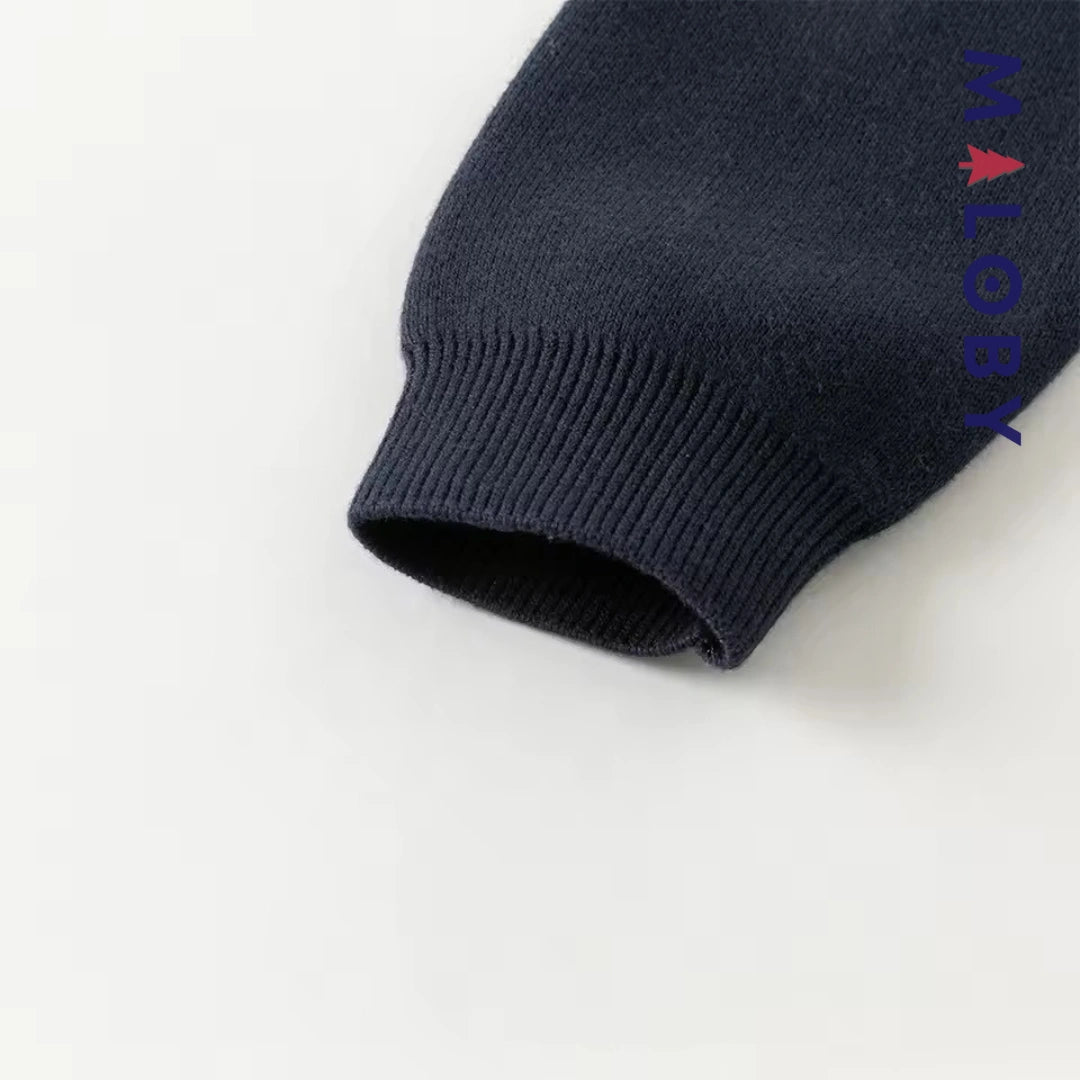 Pull à col chemise effet 2 en 1 enfant garçon -Marine -robes et ensembles pour filles, bébés et garcons - MALOBY