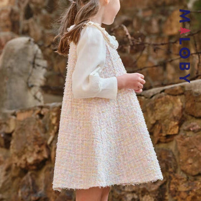 Robe cérémonie à carreaux style chanel enfant fille -Rose -robes et ensembles pour filles, bébés et garcons - MALOBY