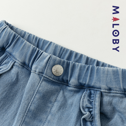 Pantalon jean taille élastiquée-Fille -robes et ensembles pour filles, bébés et garcons - MALOBY