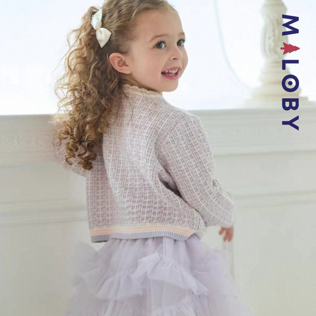 Ensemble style chanel jupe + Cardigan -Violet