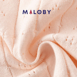 cardigan en maille pointelle fille - corail -robes et ensembles pour filles, bébés et garcons - MALOBY