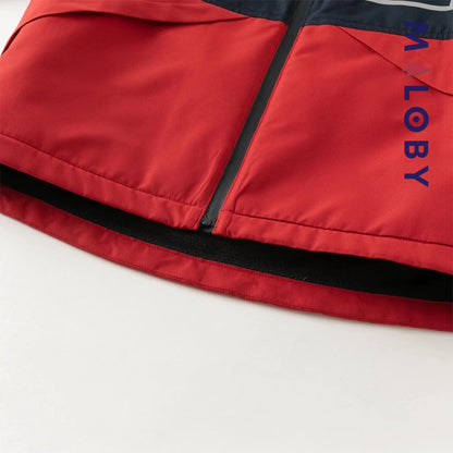 Parka imperméable doublée polaire enfant garçon- rouge
