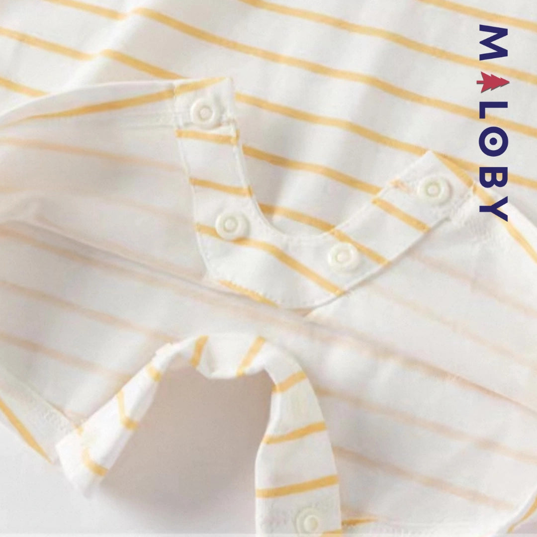 Combinaison rayé motif fantaisie Bébé garçon -Jaune