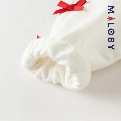 T-shirt à nœud manches longues enfant fille -Blanc -robes et ensembles pour filles, bébés et garcons - MALOBY